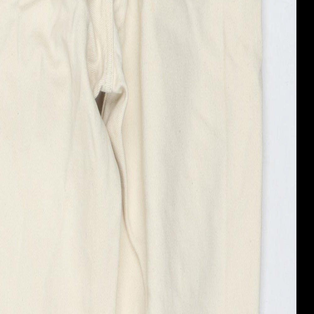 Denim & Co. Womens Beige Cotton Mom Jeans Size 6 L24 in Regular Button