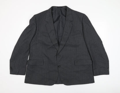 Additional front view of Canda men’s grey wool jacket suit jacket, size 48, regular