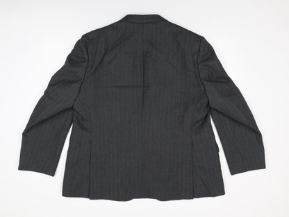 Back view of Canda men’s grey wool jacket suit jacket, size 48, regular