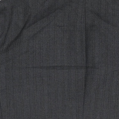 Brand and care label for Canda men’s grey wool jacket suit jacket, size 48, regular