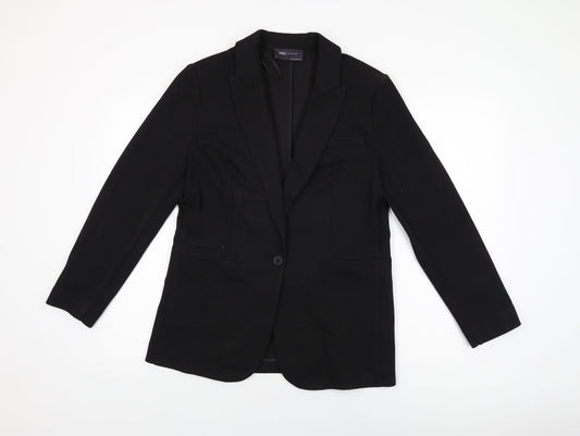 Marks and Spencer Womens Black Jacket Blazer Size 12 Button
