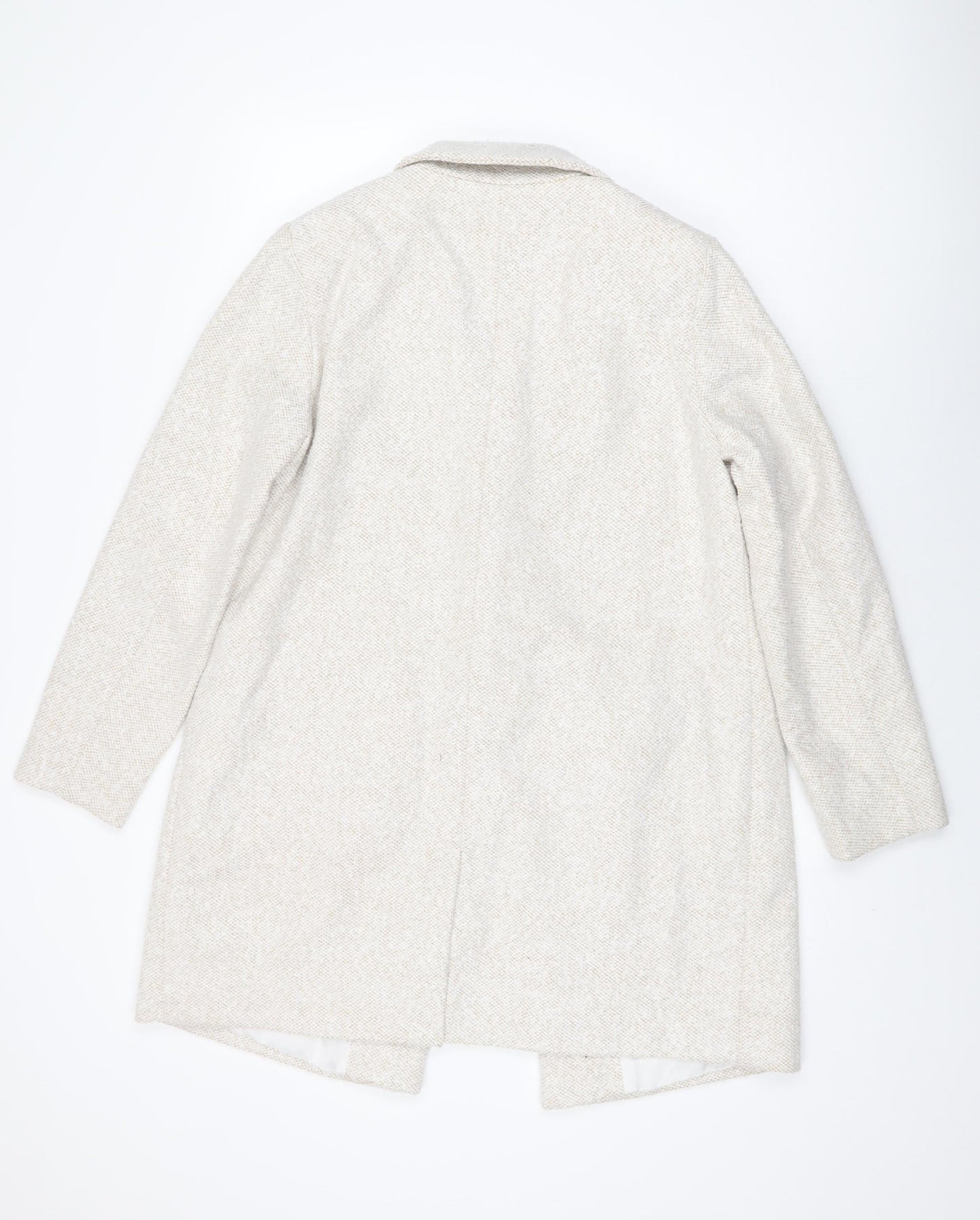 Capsule Womens Beige Overcoat Coat Size 14 Button