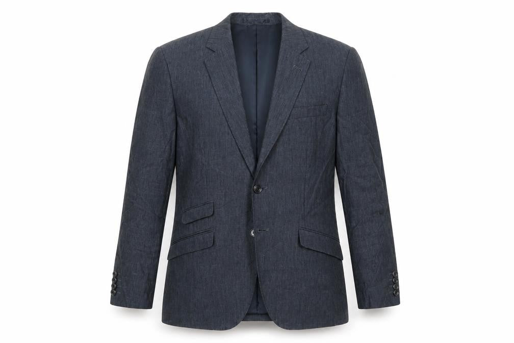 H&M Mens Blue Polyester Jacket Suit Jacket Size 36 Regular