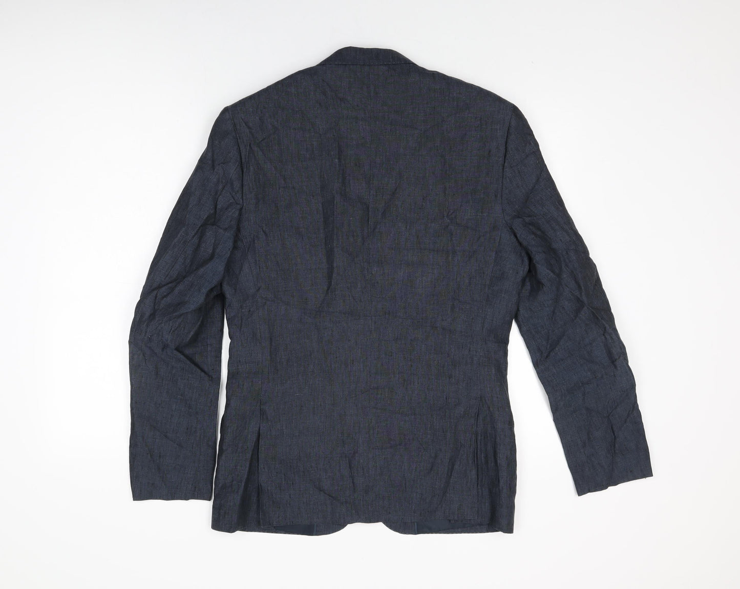 H&M Mens Blue Polyester Jacket Suit Jacket Size 36 Regular