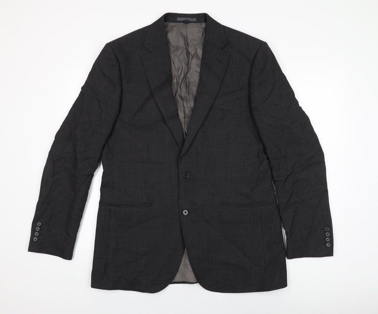 Marks and Spencer Mens Black Wool Jacket Suit Jacket Size 40 Regular
