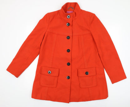 Next Womens Red Overcoat Coat Size 14 Button