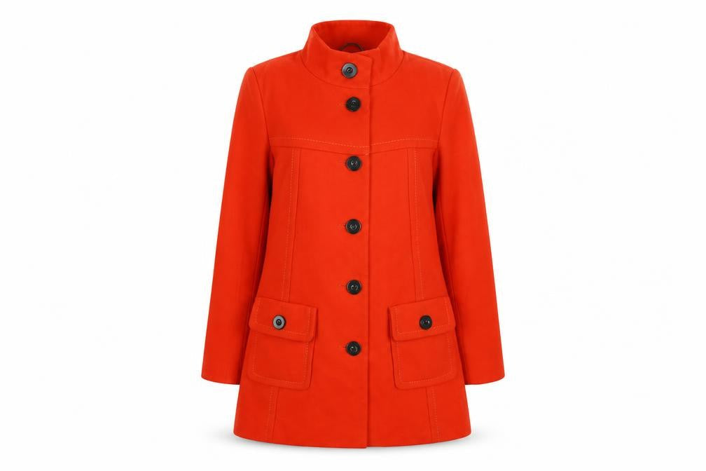 NEXT Womens Red Overcoat Coat Size 14 Button