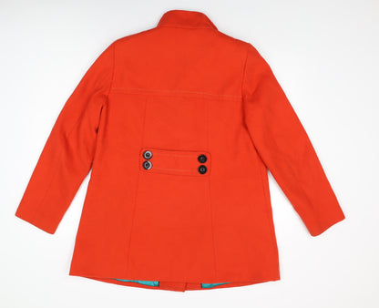 Next Womens Red Overcoat Coat Size 14 Button