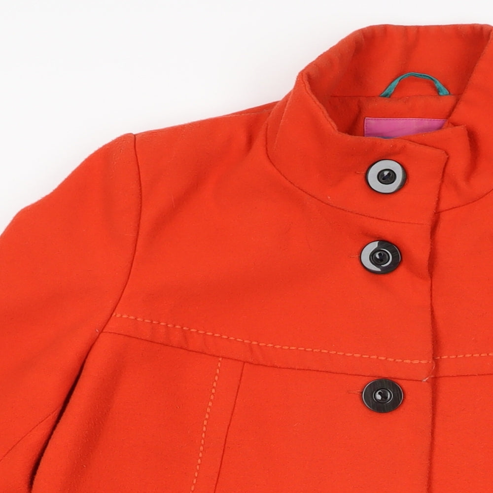 NEXT Womens Red Overcoat Coat Size 14 Button