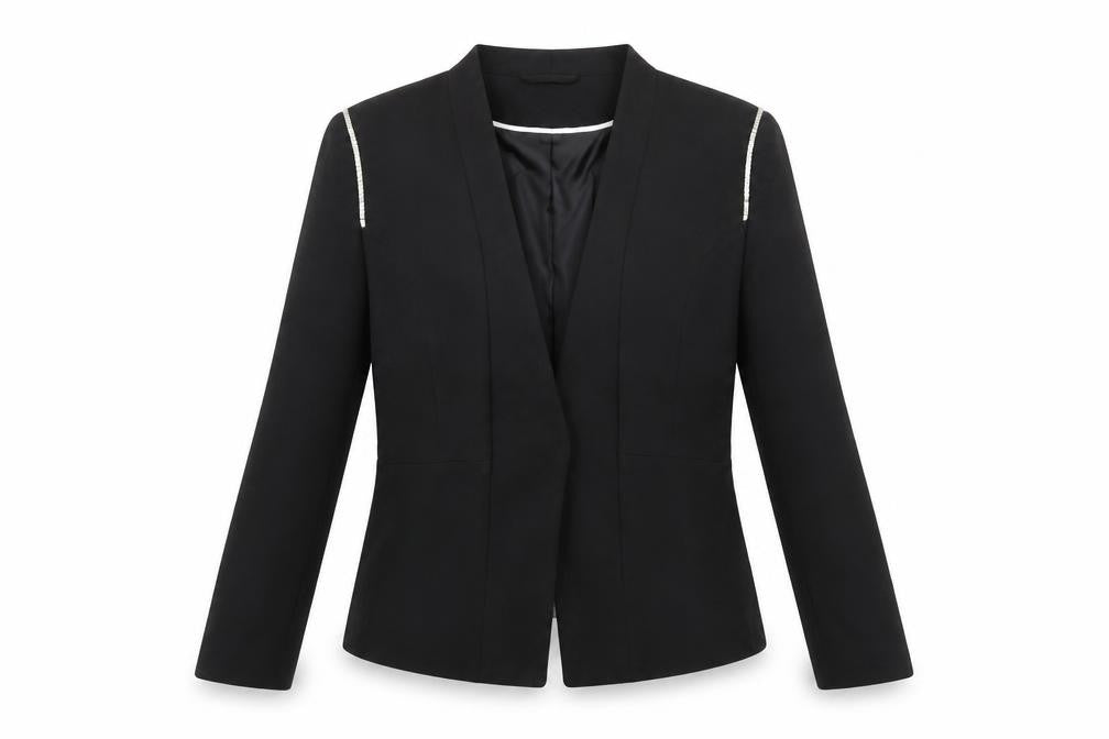 H&M Womens Black Jacket Blazer Size 14 Snap