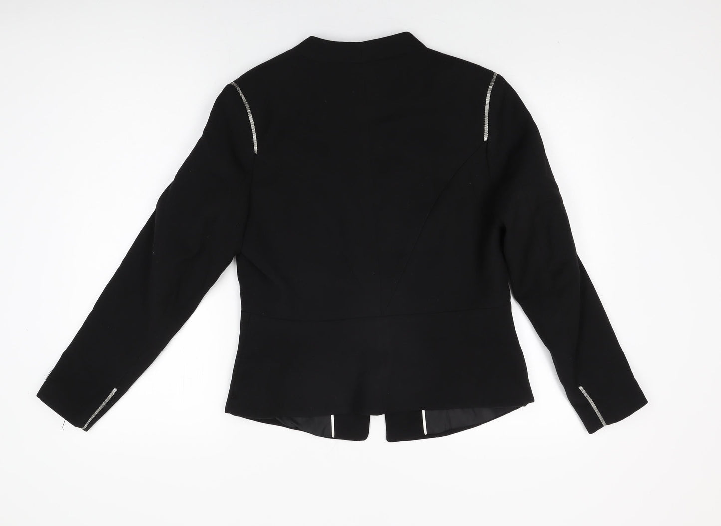 H&M Womens Black Jacket Blazer Size 14 Snap