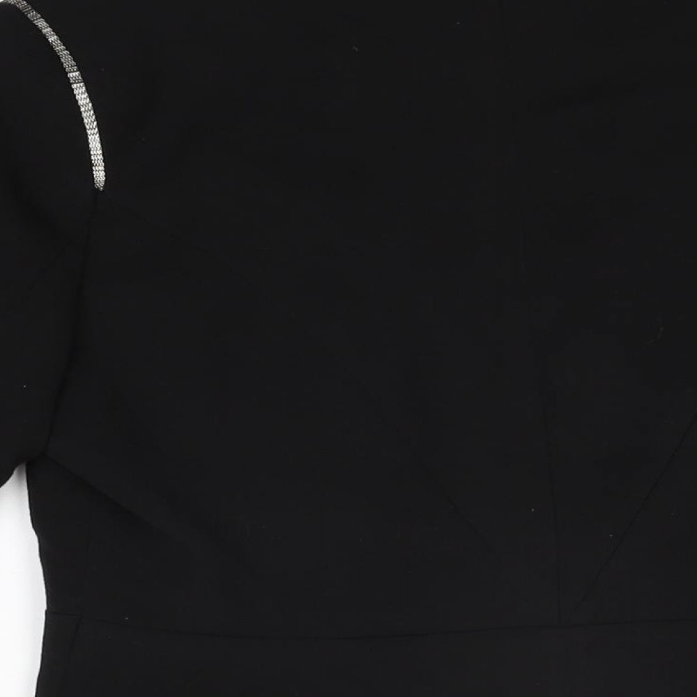 H&M Womens Black Jacket Blazer Size 14 Snap