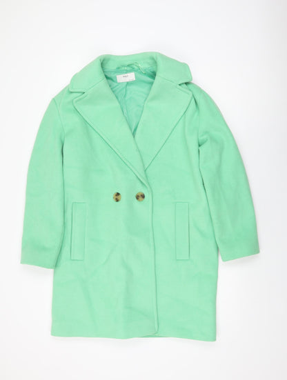 Marks & Spencer Womens Green Overcoat Coat Size 12 Button