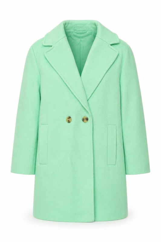 Marks & Spencer Womens Green Overcoat Coat Size 12 Button