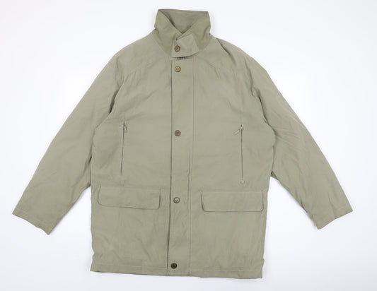 Jupiter Mens Green Overcoat Coat Size 48 Zip