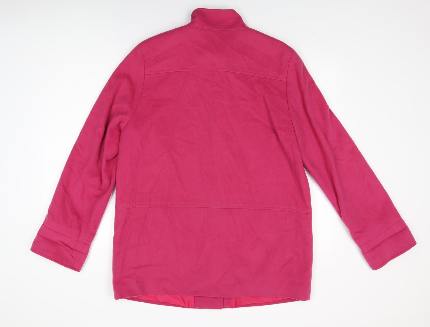Marks and Spencer Womens Pink Overcoat Coat Size 14 Button