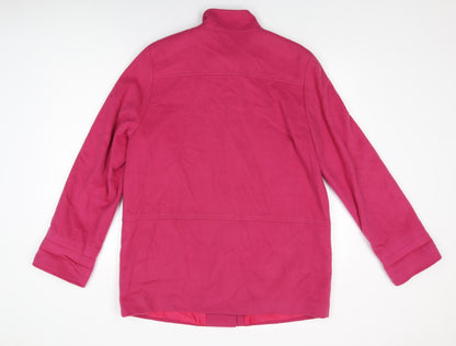 Marks & Spencer Womens Pink Overcoat Coat Size 14 Button