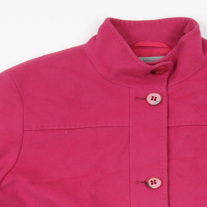 Marks & Spencer Womens Pink Overcoat Coat Size 14 Button