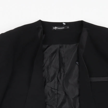 Internacionale Womens Black Jacket Blazer Size 12