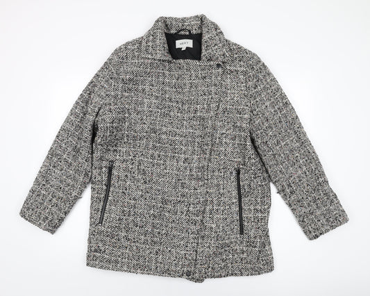 NEXT Womens Grey Overcoat Coat Size 14 Zip