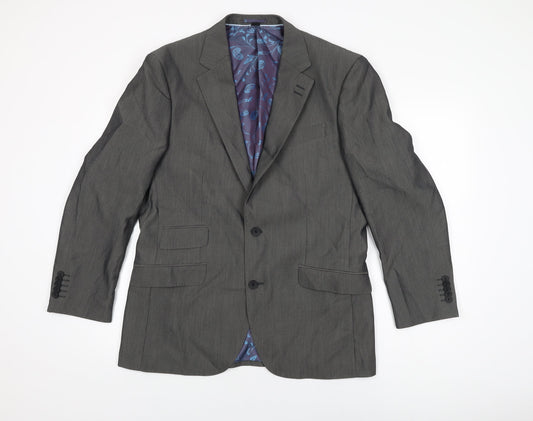 Jacamo Mens Grey Polyester Jacket Suit Jacket Size 40 Regular