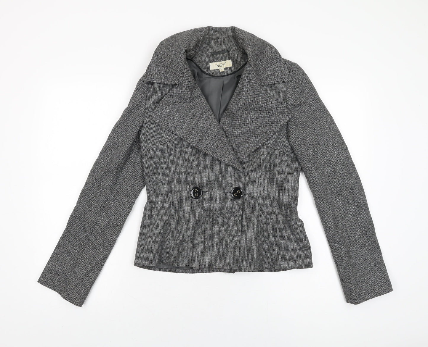 NEXT Womens Grey Jacket Size 8 Button