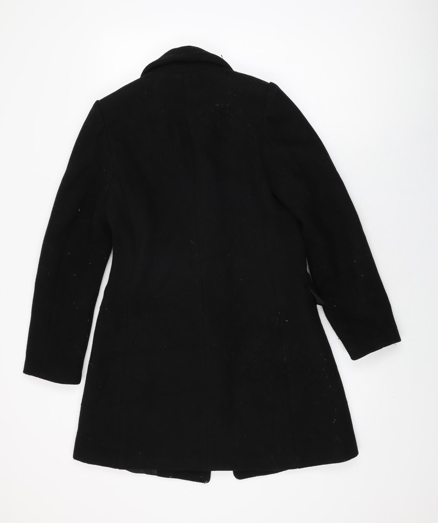 Stradivarius Womens Black Overcoat Coat Size XS Button