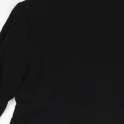H&M Womens Black Polyester Jacket Blazer Size 10