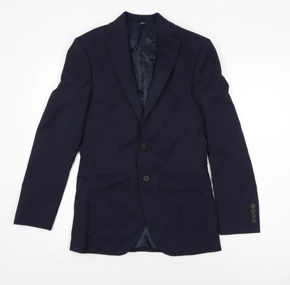 Marks & Spencer Mens Blue Polyester Jacket Suit Jacket Size 34 Regular