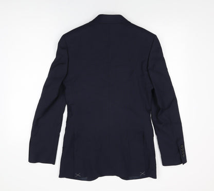 Marks & Spencer Mens Blue Polyester Jacket Suit Jacket Size 34 Regular