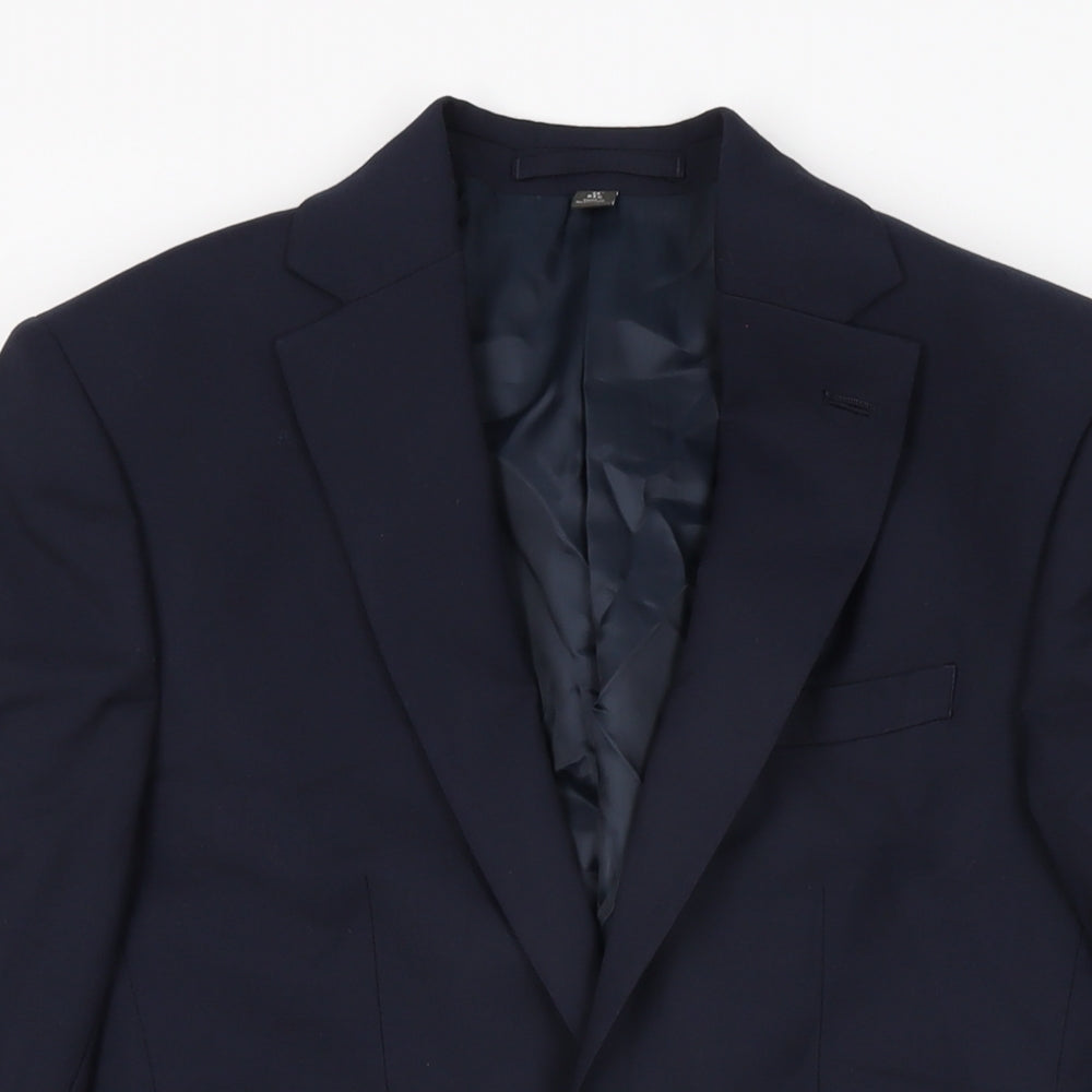 Marks and Spencer Mens Blue Polyester Jacket Suit Jacket Size 34 Regular