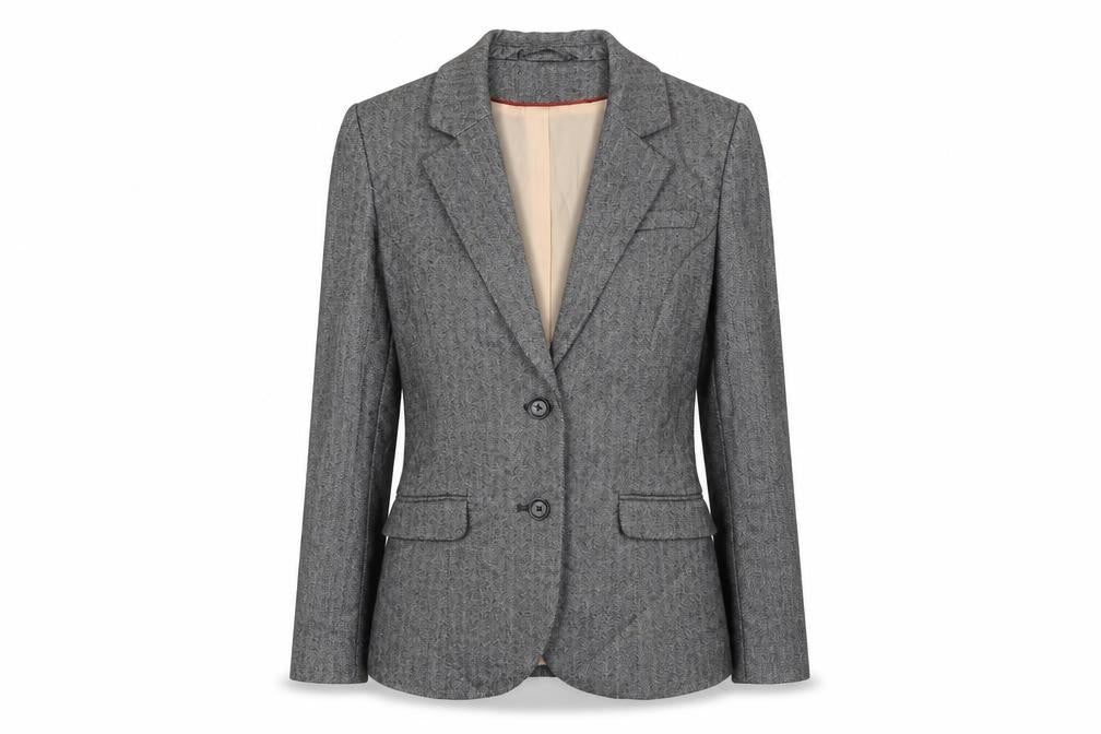 H&M Womens Grey Polyester Jacket Blazer Size 10