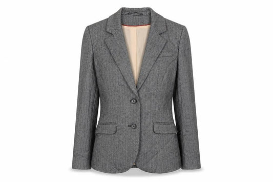 H&M Womens Grey Polyester Jacket Blazer Size 10