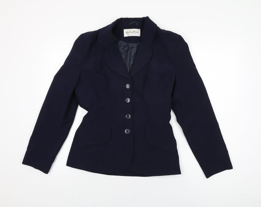 Definitions Womens Blue Jacket Blazer Size 10 Button