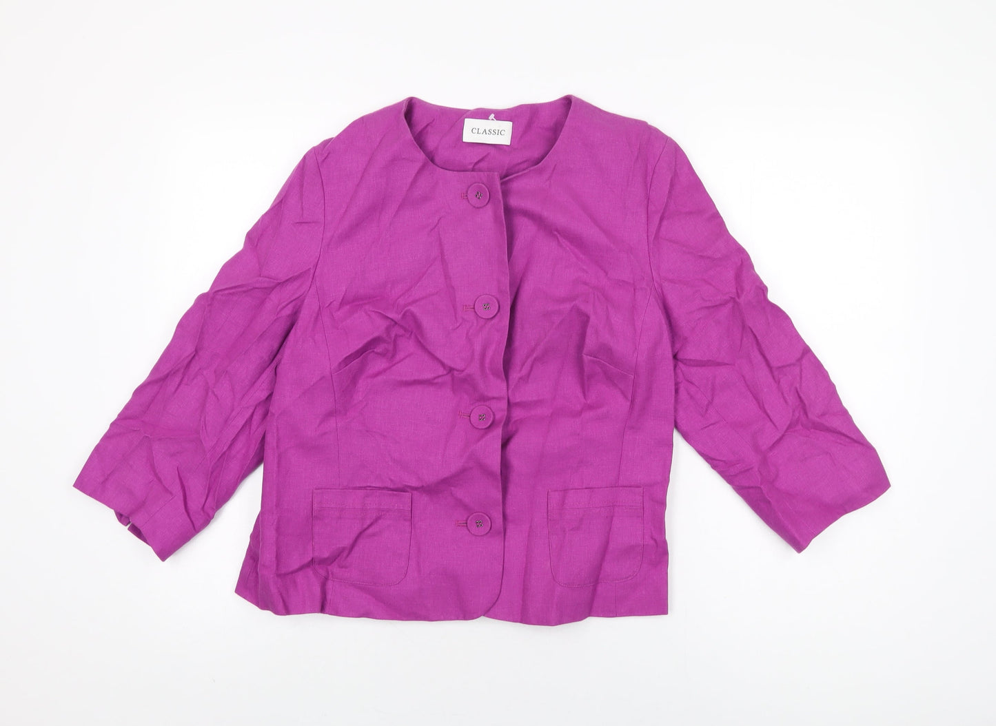 Marks and Spencer Womens Pink Jacket Size 14 Button