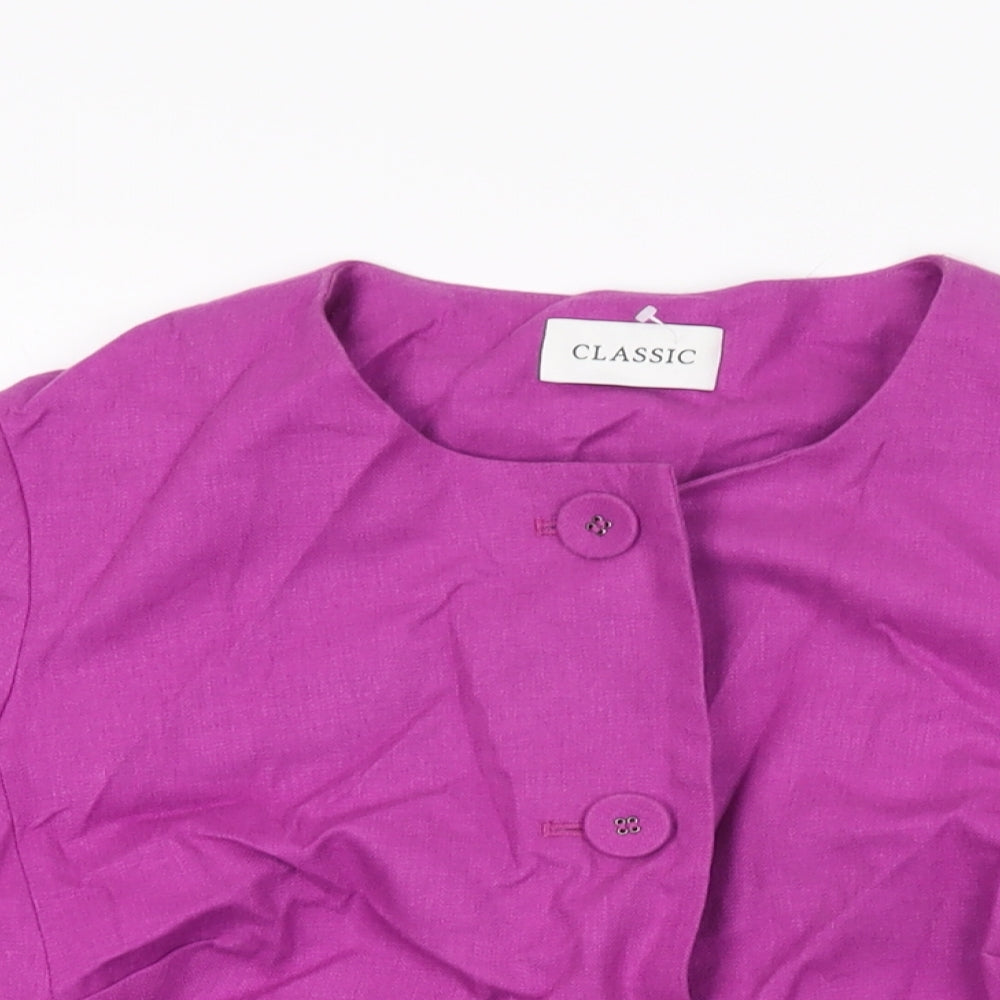Marks and Spencer Womens Pink Jacket Size 14 Button