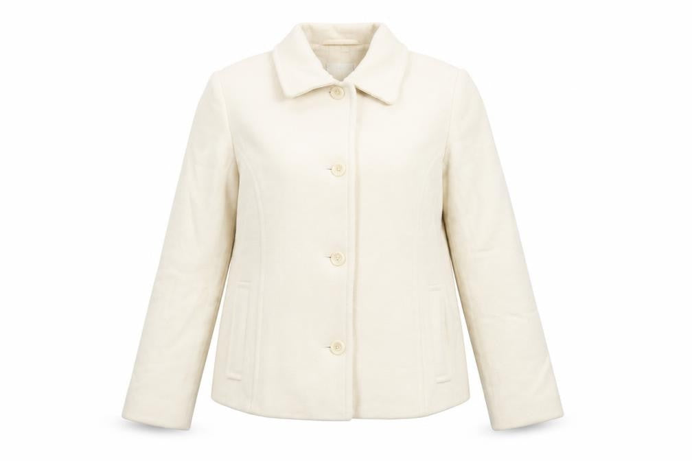 Marks and Spencer Womens Ivory Jacket Coat Size 16 Button