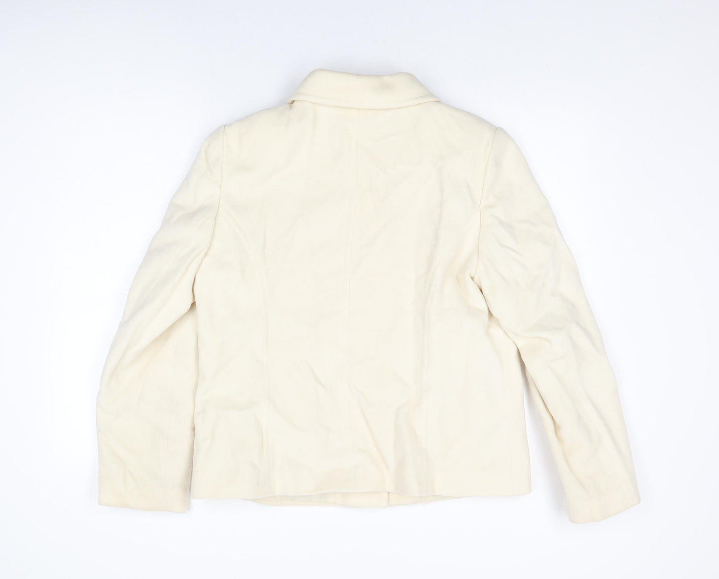 Marks and Spencer Womens Ivory Jacket Coat Size 16 Button