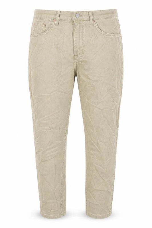 Zara Womens Beige Cotton Tapered Jeans Size 12 L26 in Regular Zip