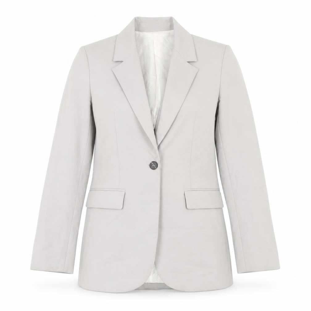 Zara Womens Grey Vinyl Jacket Blazer Size XS