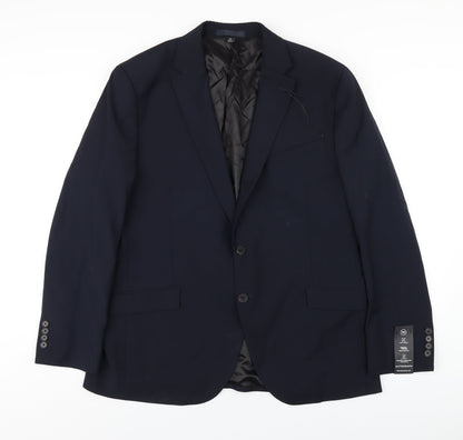 Additional front view of Autograph men’s blue wool jacket blazer, size 44, regular
