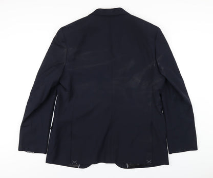 Back view of Autograph men’s blue wool jacket blazer, size 44, regular