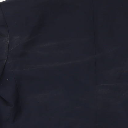Brand and care label for Autograph men’s blue wool jacket blazer, size 44, regular