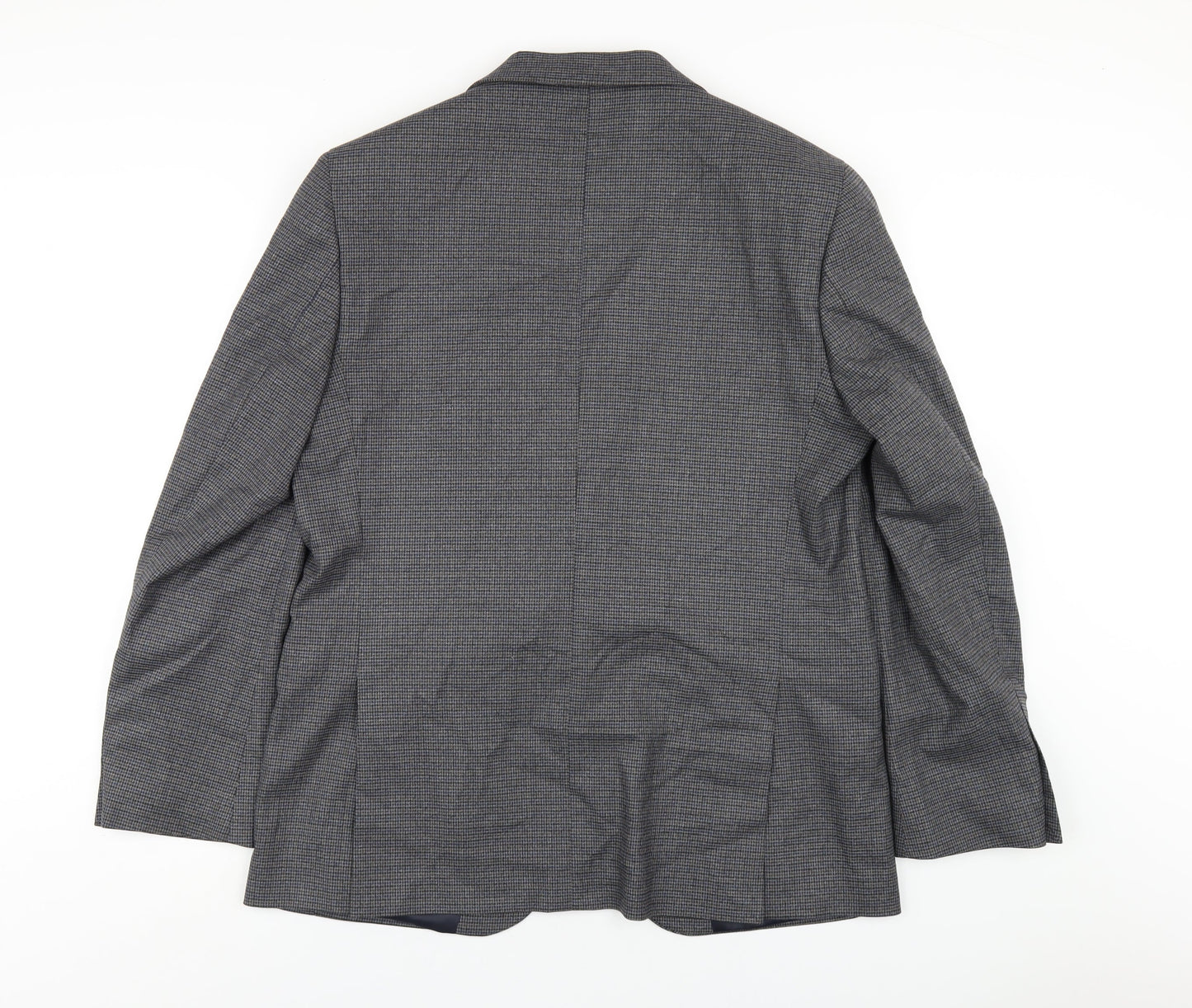 Marks and Spencer Mens Grey Geometric Polyester Jacket Blazer Size 42 Regular