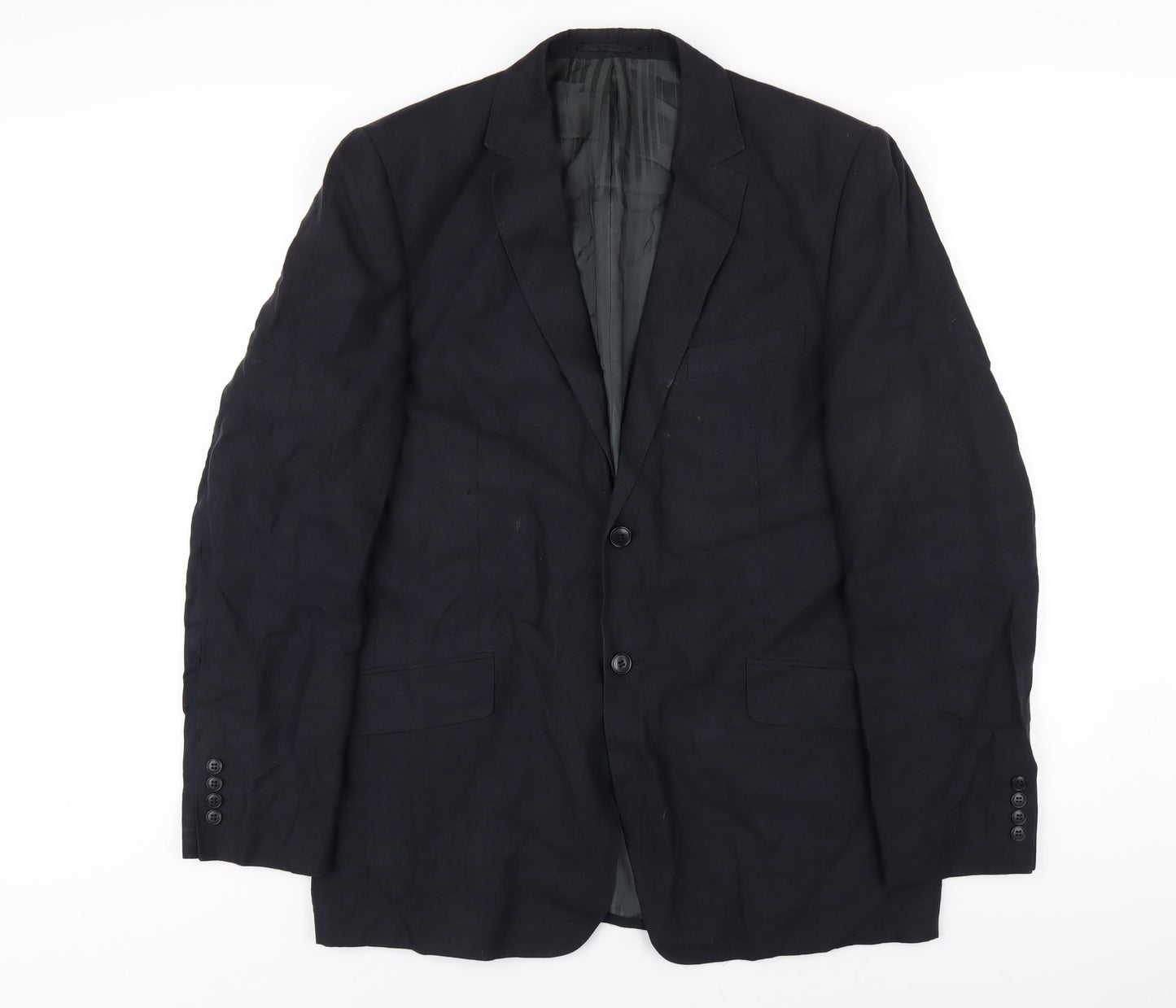 Fellini Mens Blue Linen Jacket Blazer Size 42 Regular