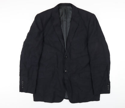 Fellini Mens Blue Linen Jacket Blazer Size 42 Regular