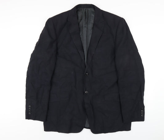 Fellini Mens Blue Linen Jacket Blazer Size 42 Regular
