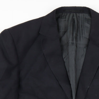 Fellini Mens Blue Linen Jacket Blazer Size 42 Regular