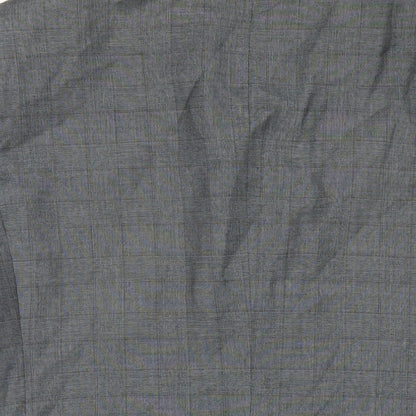 Aspen & Court Mens Grey Plaid Polyester Jacket Blazer Size 40 Regular