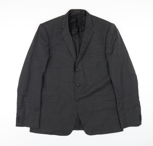 Tiger of Sweden Mens Grey Polyester Jacket Blazer Size 52 Regular